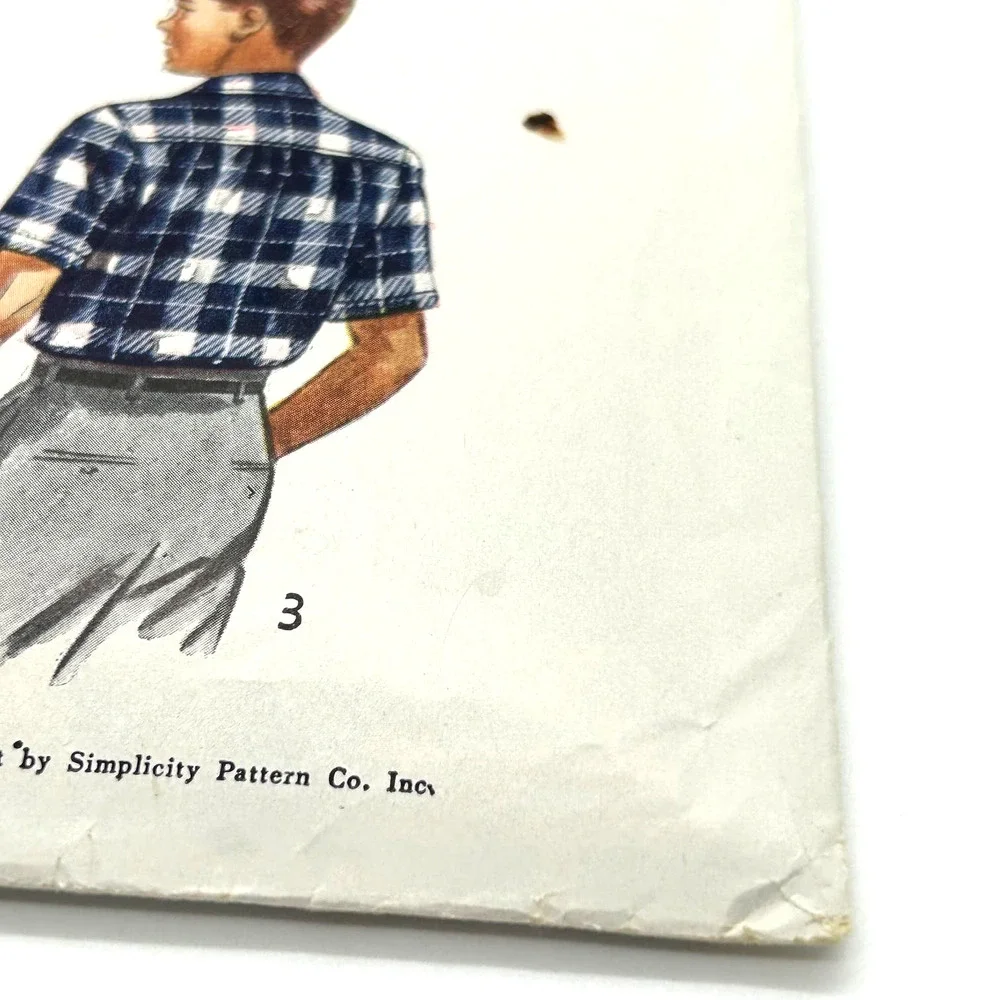 Simplicity Vintage‎ 1950's Pattern #4100 Boys Shirts Size 10